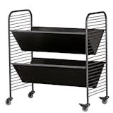 Linear Book Cart by Eric Trine, $299

Reminiscent of a library book cart, these rolling shelves are made from durable, powder-coated steel and wheels that can be locked in place. Available in three colors (black, white, and green), it can also be paired with additional storage accessories that can be hung on the rods of its sides.