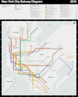 The iconic designer updated the 1972 map with associates Yoshiki Waterhouse and Beatriz Cifuentes to improve legibility. The 2012 diagram was used for the MTA's Weekender App and website, and is now available for purchase.