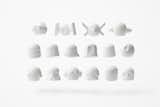 Nendo reduced each character as a simple volume to be abstract yet recognizable.