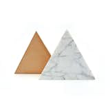 White marble triangle trivet by Fort Standard, $88 from store.dwell.com.  Search “map-trivets-and-coasters.html” from Trivets for Your Modern Table
