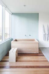 minimalist bathroom ideas cedar wood tub