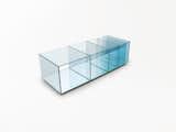 The Deep Sea collection by Nendo for Glas Italia achieves its color gradient with varying glass thickness.