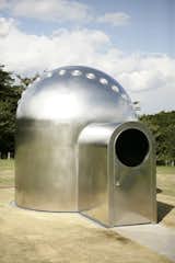 "Sunspace for Shibukawa," Olafur Eliasson, 2009.

This stainless steel observatory, stationed in Shibukawa, Japan, contains a number of glass oculi that capture the movement of light throughout the day, creating varying projections in the interior.