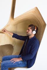 Inside the Headspace Meditation Pod, a discreet built-in screen leads practitioners through the company's library of guided meditations via headphones. Its organic forms provide a comfortable position for repose.  Photo 3 of 4 in New Meditation Pods Offer a Small but Much-Needed Oasis of Calm by Luke Hopping