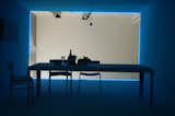 Lissoni's blue room, installed at Porro on Via Durini, seemed appropriately melancholy.