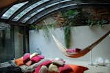 By this time, after an amazing meal of fresh seafood and other Catalan delicacies, my sleep-deprived brain was begging for a nap. This cozy hammock space, underneath a graceful glass canopy, was beckoning to me. I resisted, but barely.