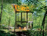 A cantilevered cabin designed by R D Gentzler blends into the forest, even as it hovers above a 20-foot drop-off. Its south face is almost entirely glass, but a roof canopy limits solar gain. "We sit on the deck all afternoon watching the trees, and the time just flies by," says resident Maricela Salas.