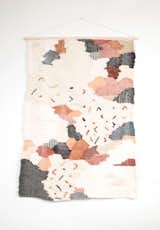 Berks created the Georgia wall hanging, made with natural fibers, by freeform weaving a collage of varying textures and visual motifs.