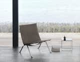 As an evolution from the PK25, the PK22 is less sculptural and more refined. The chair made its first appearance in 1956. Instead of being made from one piece of steel, the construction allows the chair to be broken down, which makes it easier to ship. In considering that every aspect of the design counted, even the screws have aesthetic appeal. For the anniversary, the steel frame is darkened and finished in a nubuck leather.&nbsp;