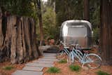 Luxury Vintage-Inspired Modern Airstream Trailer  exterior in Portland, Oregon with two Cruiser bikes.