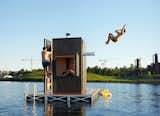 Bathers can easily exit the structure and dive into the cool water via the door or the side hatch.&nbsp;
