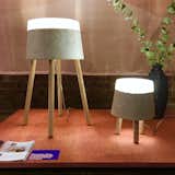 At WantedDesign, we spotted these winning Concrete table lamps by Renate Vos. Illuminated by LED, these pieces are comprised of concrete, silicone, and oak.&nbsp;