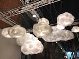 We loved this cluster of cloud-like LED fixtures by Richard Clarkson Studio—the pieces are created using hypoallergenic, flame-retardant polyester fiber. Special bonus: it's not just a lamp, it's also a speaker system that can stream any Bluetooth compatible device. Spotted at WantedDesign.&nbsp;