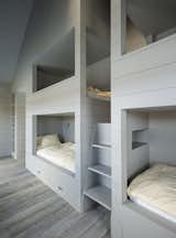Bedroom, Medium Hardwood Floor, Bunks, Bed, and Storage LAMAS designed a quartet of bunkbeds large enough for adults.
-
North Hatley, Quebec
Dwell Magazine : July / August 2017  Photos from An Artist and Farmer Work With a Toronto-Based Studio to Build a Barn-Inspired Home