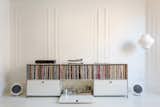 A USM credenza holds vinyl and booze. Music flows via a  Pro-Ject Debut III turntable, a pair of Elipson Planet L speakers, and a Music Hall Audio amplifier.
-
Brooklyn, New York
Dwell Magazine : July / August 2017