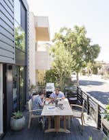 For the front deck, the couple chose  a dining set by Teak Smith; the driftwood and metal corkscrew is by sculptor David Tanych.
-
Santa Monica, California
Dwell Magazine : July / August 2017