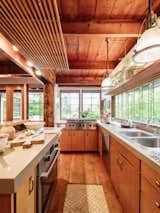  Photo 1 of 18 in Kitchens by Kyle Copeland from Repurposed Ship Materials and 100-Year-Old Beams Make Up This Tree House-Like Home