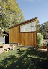 Shed & Studio and Living Room Room Type The home’s cedar siding is untreated, and its zinc  roof will “mellow” over time, according to architect Peter Pfau.

Mill Valley, California
Dwell Magazine : September / October 2017  Dwell’s Saves from Space and Storage Needs Guide the Expansion of a Cottage North of San Francisco
