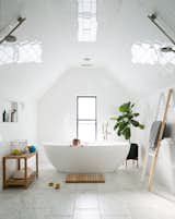 Bath Room, Freestanding Tub, Recessed Lighting, Subway Tile Wall, and Open Shower Sponges and gentle brushes serve as great assistants when looking to remove grime and stains around caulking.  Photo 7 of 10 in Dwell’s Top 10 Bathrooms of 2017 from Putting Down Roots in Denver, Ballplayer Josh Thole Renovates a 19th-Century Victorian
