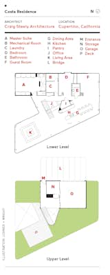 Floor plan of Costa Residence by Craig Steely Architecture  Photo 10 of 10 in The Conversation Pit Makes a Much-Appreciated Comeback at an Ultramodern Home in Cupertino