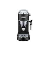 Dedica DeLuxe manual espresso machine and  cappuccino maker by De’Longhi 
$350 
Housed in a slim body with stainless steel accents, the professional-grade De’Longhi espresso and cappuccino maker promises  a barista-quality cup.