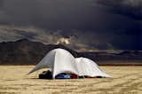 Exterior, Tent, and Dome Aluminet fabric over PVC pipes  Exterior Dome Tent Photos from 16 Otherworldly Photos of Burning Man Architecture