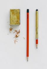 Jim Cutler’s Japanese pencils, and the two devices he built for them, literally never leave his side.  Photo 2 of 2 in Bainbridge Island Architect Jim Cutler Has Found the Perfect Pencil