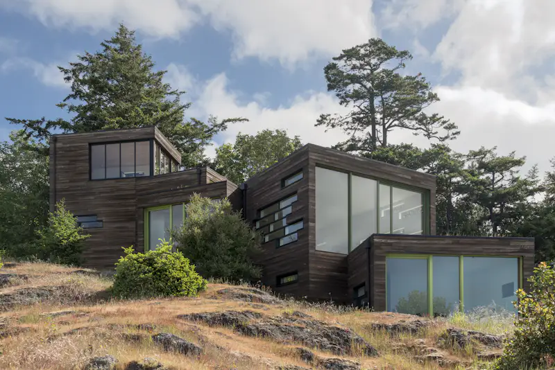 A Dramatic Home on San Juan Island Appears to Cascade Toward the Sea