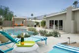 Outdoor, Shrubs, Desert, Back Yard, Concrete Patio, Porch, Deck, Trees, Swimming Pools, Tubs, Shower, Concrete Fences, Wall, and Landscape Lighting  Photos from Sleek Palm Springs House