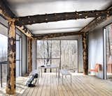 Standing, dead charred timber became the post-and-beam structure, connecting the project with the forest and creating a lasting reminder of its storied past.