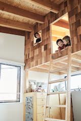 Taku designed a shingled playhouse/bunkbed.