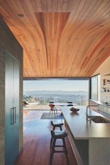 Western Red Cedar’s flexibility lent itself to the ceiling’s wavy form.&nbsp;