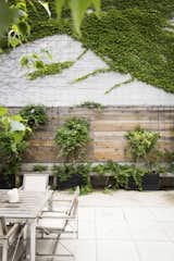 Outdoor, Gardens, Wood Fences, Wall, Concrete Fences, Wall, Concrete Patio, Porch, Deck, and Garden The downstairs garden space offers another outdoor escape.  Photos from In Brooklyn, an 1890s Townhouse Is Reborn With Tons of Light and a Crisp Black Facade