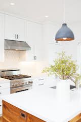 For this project, Johnson’s client requested an all-white kitchen, and Johnson knew Caesarstone "Blizzard," a consistent and pure white color, was right for the job.&nbsp;