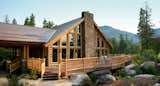 Exterior, A-Frame, Wood, Cabin, Stone, and Glass  Exterior Glass Stone A-Frame Photos from Triple Creek Ranch