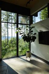 Floor-to-ceiling windows bring the lush coniferous landscape to over-looked corners of the home.