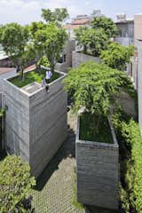Outdoor, Grass, Trees, and Rooftop  Photo 14 of 20 in A Concrete Home in Vietnam Is Topped With Trees