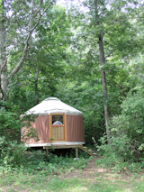 Exterior and Tent Building Type After staying in a friend’s East Hamptons yurt for six summers, Berg was inspired to build his own home in the area.  Photo 4 of 10 in New York Architect John Berg Invites Us Into His Indoor/Outdoor Hamptons Home