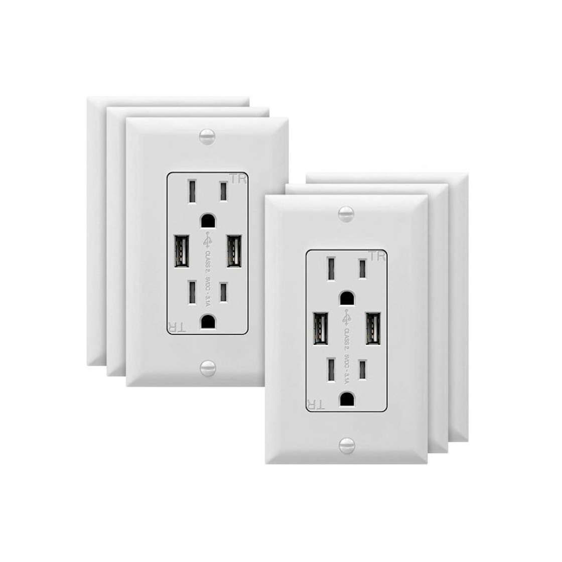 TOPGREENER USB Wall Outlet, 6Pack by Amazon Dwell