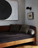 The velvet-upholstered daybed was created by designer Chris Lehrecke.