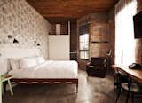 Bedroom, Chair, Wall Lighting, Floor Lighting, Night Stands, and Bed  Photos from Wythe Hotel