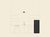 The team drew an initial kitchen sketch.