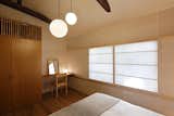 Bedroom, Chair, Pendant, Bed, and Medium Hardwood  Bedroom Pendant Chair Photos from Kyomachiya Hotel Shiki Juraku