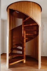Staircase, Wood Railing, and Wood Tread  Photos from This Live/Work Duplex in Paris Is Full of Kid- and Cat-Friendly Details