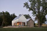 Exterior, Gable, Metal, House, and Stone  Exterior Stone Gable Photos from A Limestone Cottage in Kansas Is Reborn With a Corrugated Steel Addition