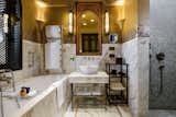 Bath, Full, Open, Marble, Vessel, Recessed, Soaking, Alcove, Marble, Marble, Mosaic Tile, and Wall  Bath Soaking Recessed Open Marble Photos from La Mamounia