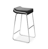 Zuo Modern Set of Two Wedge Chrome Steel Barstools