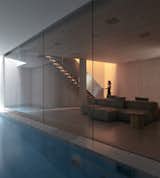 The lower level of the home features an indoor pool.