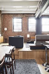 OSSO Architecture renovated Brooklyn loft apartment living room