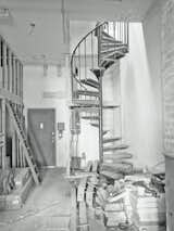 Before: OSSO Architecture renovated Brooklyn loft apartment spiral staircase